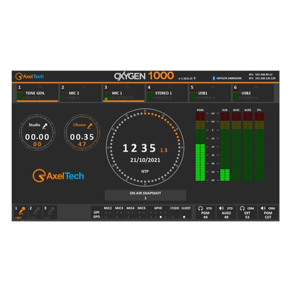 Axel Technology Oxygen 1000 Bluetooth Broadcast Audio Console - Image 6