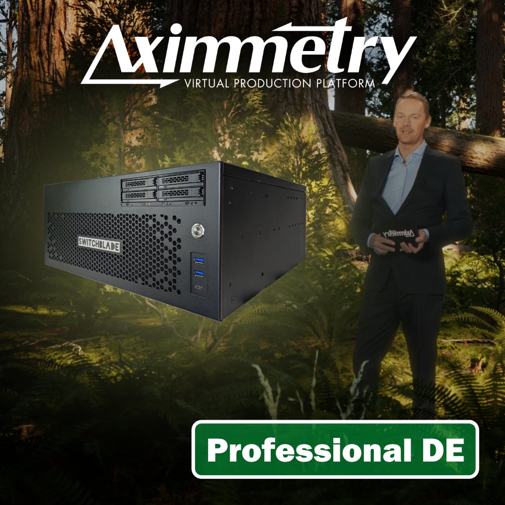 Aximmetry Studio DE Main Graphic Switchblade LPU4 Virtual Production Workstation with Aximmetry Professional DE (Discontinued) - Image 1