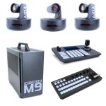3 Camera Studio Bundle with Switchblade M9 4SDI vMix Switcher, Three (3) AIDA Imaging PTZ-NDI-X20, IP PTZ Controller, and vMix Switcher Controller