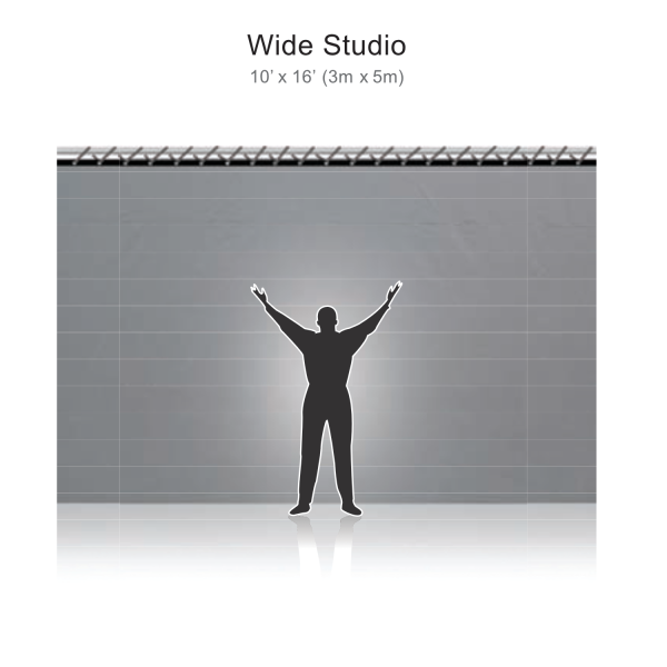 Reflecmedia 16'x10' Wide Studio Drape with Small Dual LiteRing and Controller - Image 2