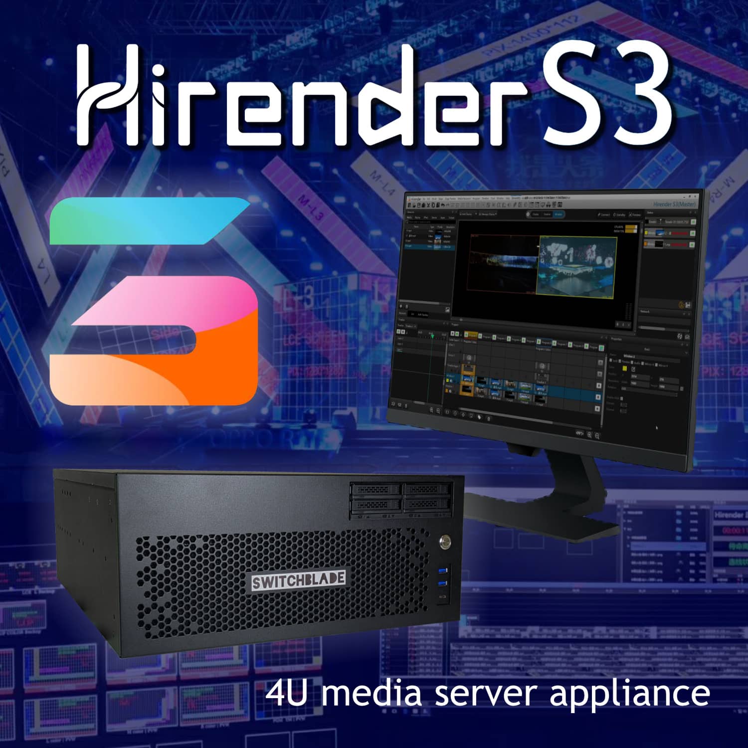Hirender S3 LPU4 Switchblade LPU4 S3 - 4U media server powered by enlightV Hirender S3 - Image 1