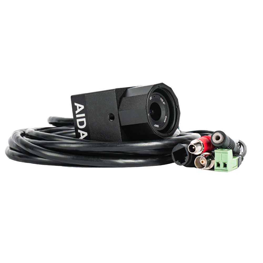 HD3G-IPC-IP67 Side with cables 1000px AIDA Imaging HD3G-IPC-IP67 - Full HD 3G-SDI IP67 Weatherproof POV Box Camera with IP Control - Image 1