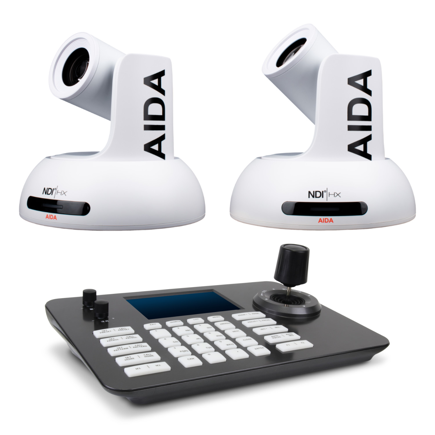 USBD-2PTZX18W-S3IP 2 Camera Controller Bundle with Two (2) AIDA Imaging PTZ-NDI-X18W (White) Cameras and PTZCam PTZ View Controller - Image 1
