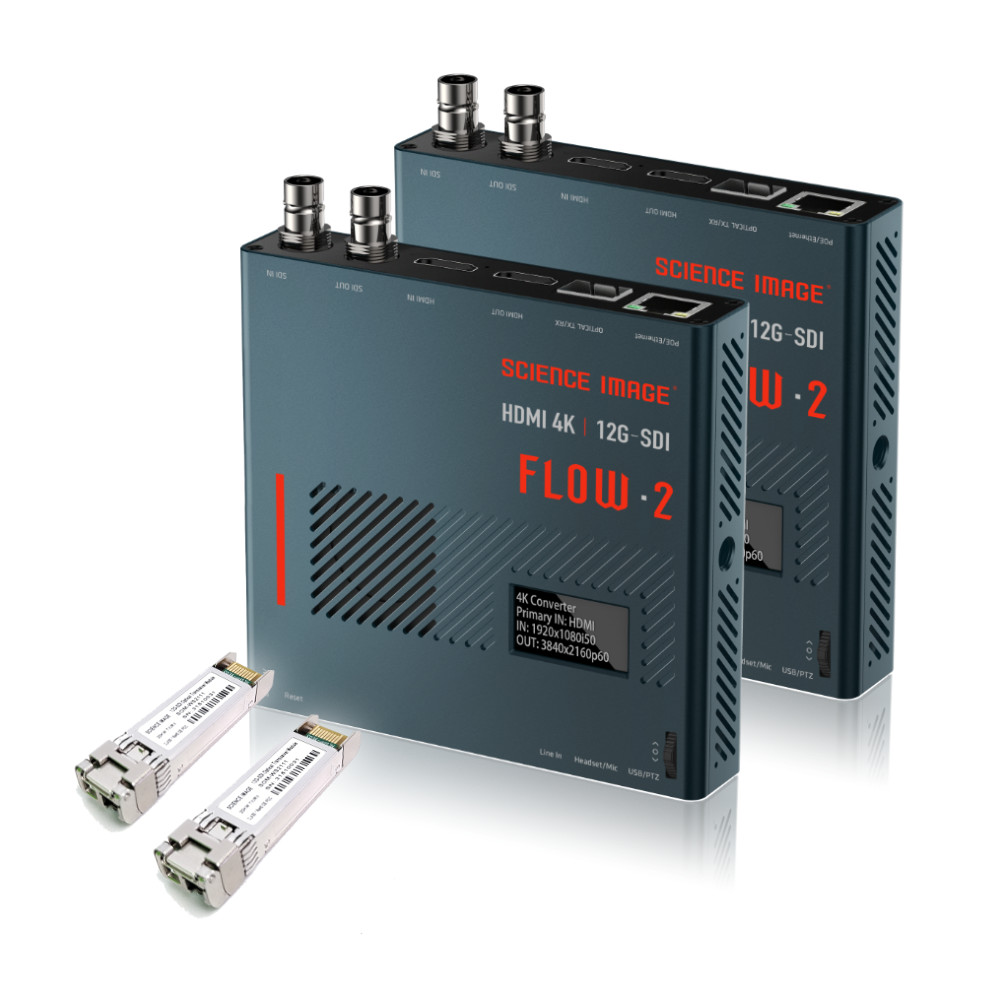 USBD-FLOW2-2SFP Science Image - Bundle with Two (2) FLOW 2 Up/Down/Cross Converters and Fiber SFP Modules - Image 1