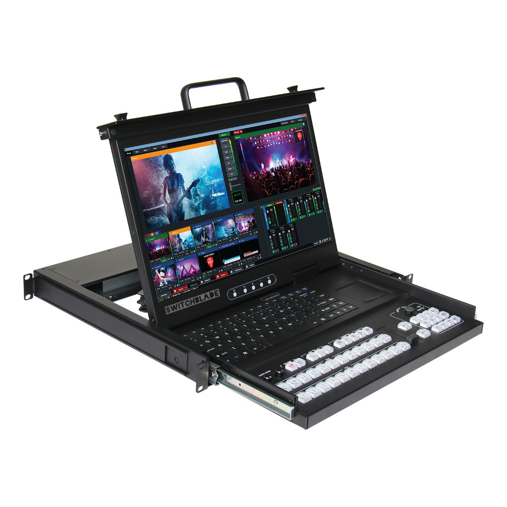 VMC12 RACK front left iso open Switchblade VMC12 RACK - Rackmount vMix Controller and Monitor - Image 1